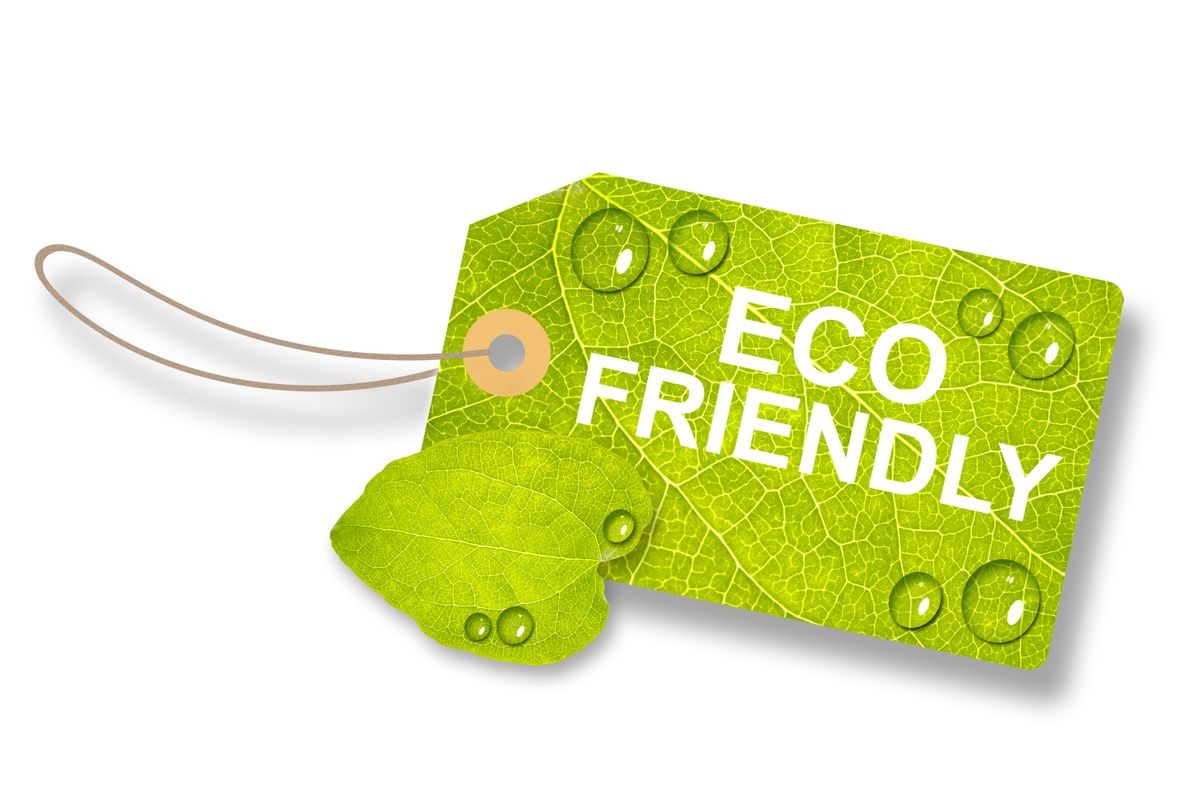 Green Leaf Tag, Label Eco Friendly - Isolated On White Background